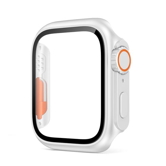 Screen Protector for Apple Watch Case 45mm 40mm 44mm 41mm 42mm 38mm PC Cover+Glass Film Change To Ultra Series 9 8 7 6 5 4 3 SE