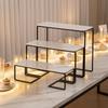 3 Pieces Rectangular Dessert Display Stand Easy to Clean Buffet Risers Sleek