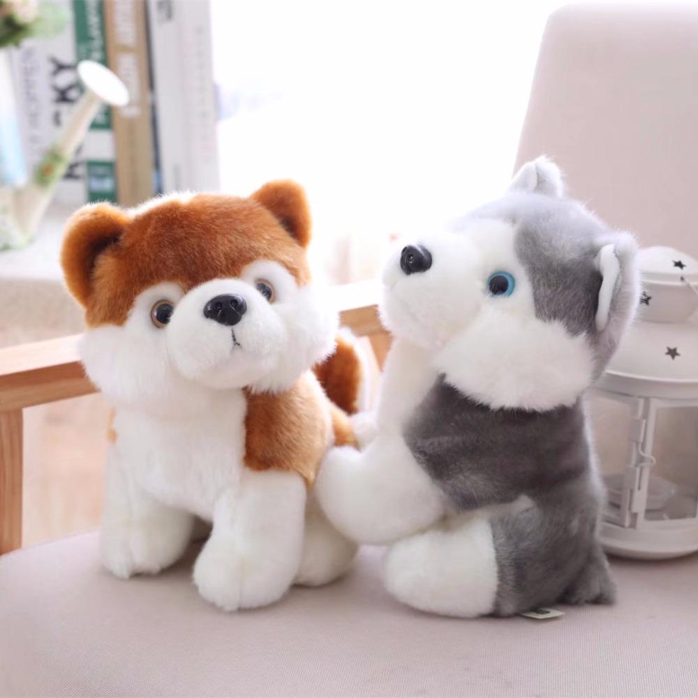 . 1 stk 23 cm Super Kawaii Hundeplysj Leke Søt Simulering Husky Hunde Plysj Leker Kosedyrdukke For K