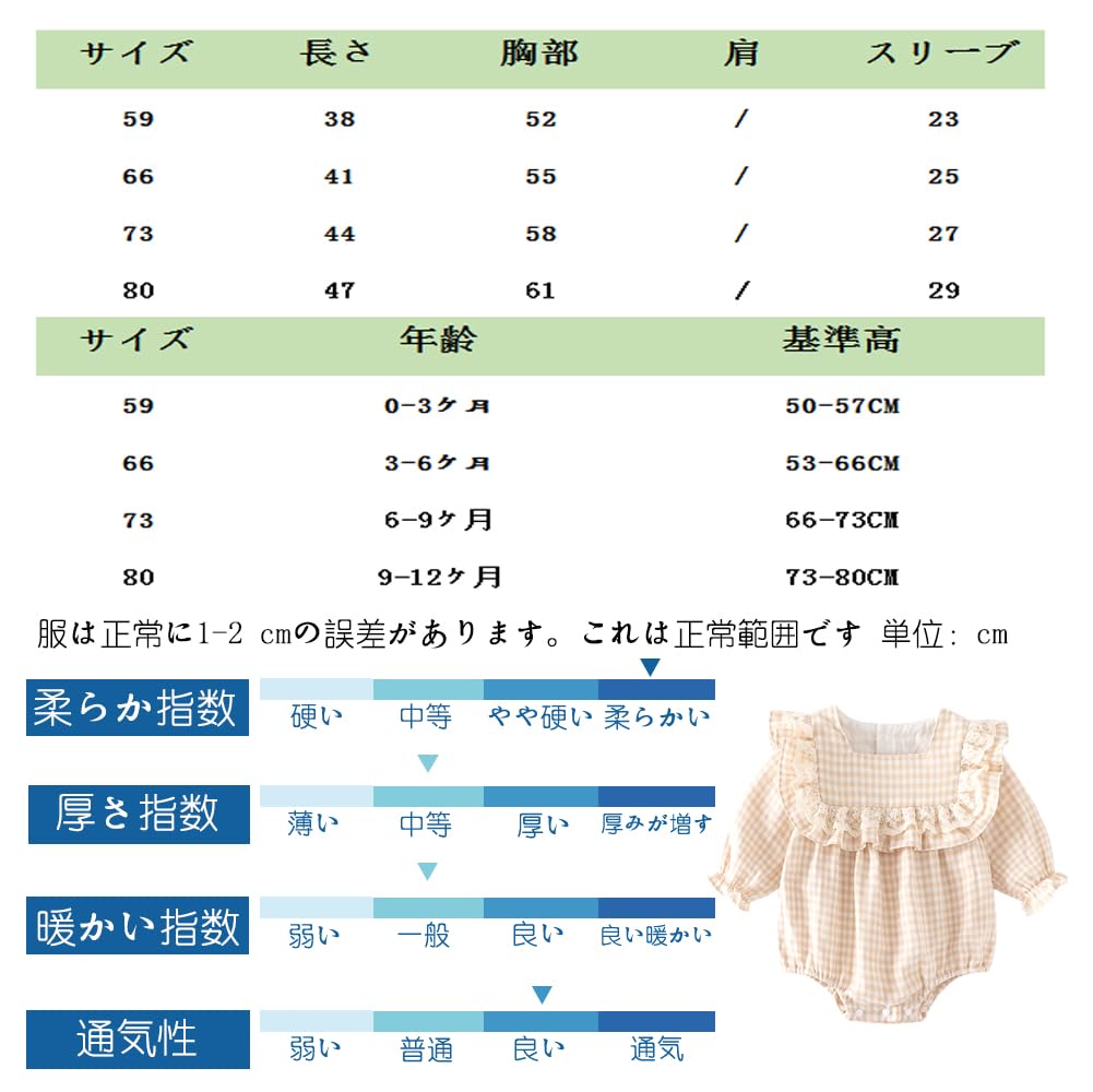 Reegoo Peter Baby Girl Newborn Checkered Coverall with Size Months Romper, Bodysuit, Clothes, Hat, 73, 6-9