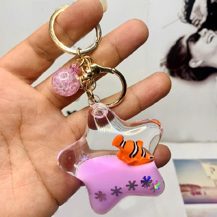 Eye Catching Pentagrams Keychain with Cartoon Animals Star Shaped Bag Pendant Accessories Fashionable Key Decoration
