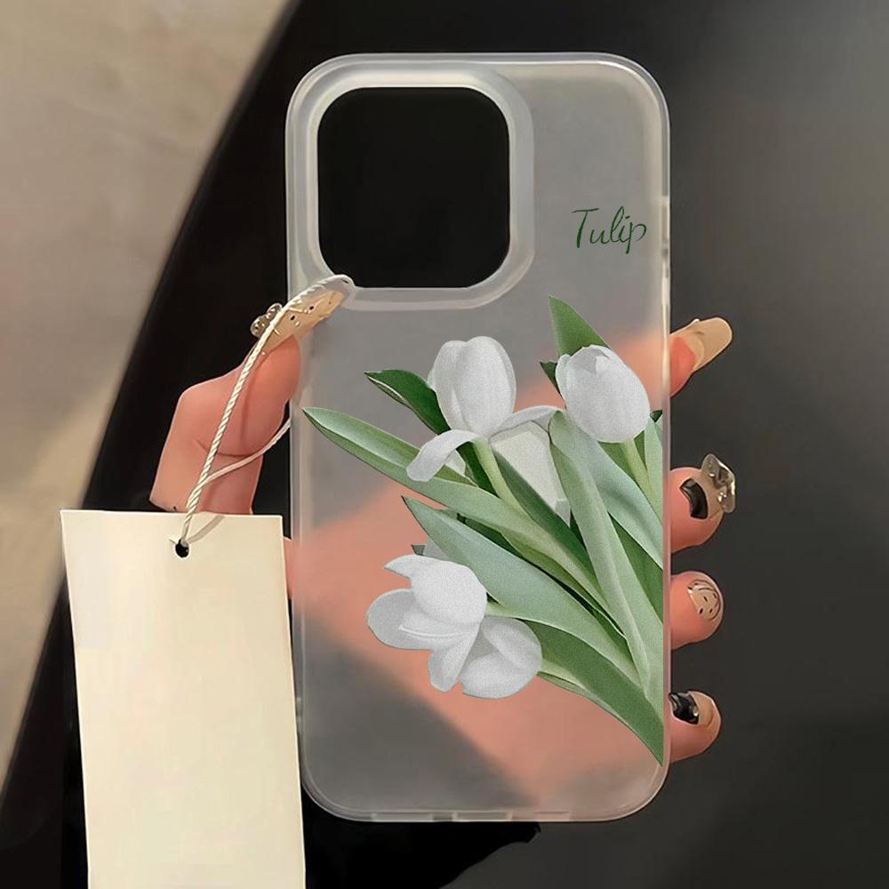 

Чехлы для мобильных телефонов iPhone 11 13 15 Pro Max 12 14 Pro Max Чехол для iPhone 16 15 Plus 13 Pro 12 Mini 13 Mini Матовая текстура Нарисованные мультяшные цветы iPhone 11