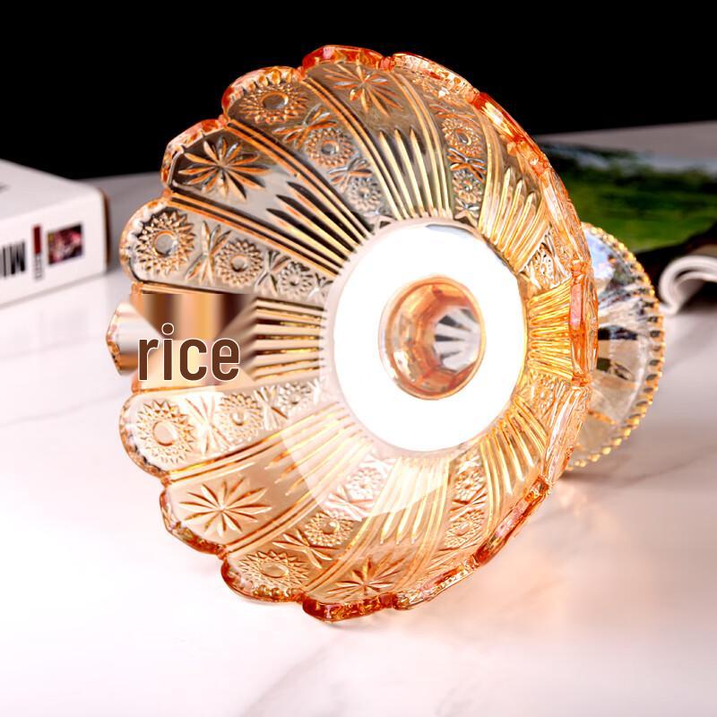 Flavinmci Engraved Crystal Glass Pedestal Fruit Bowl