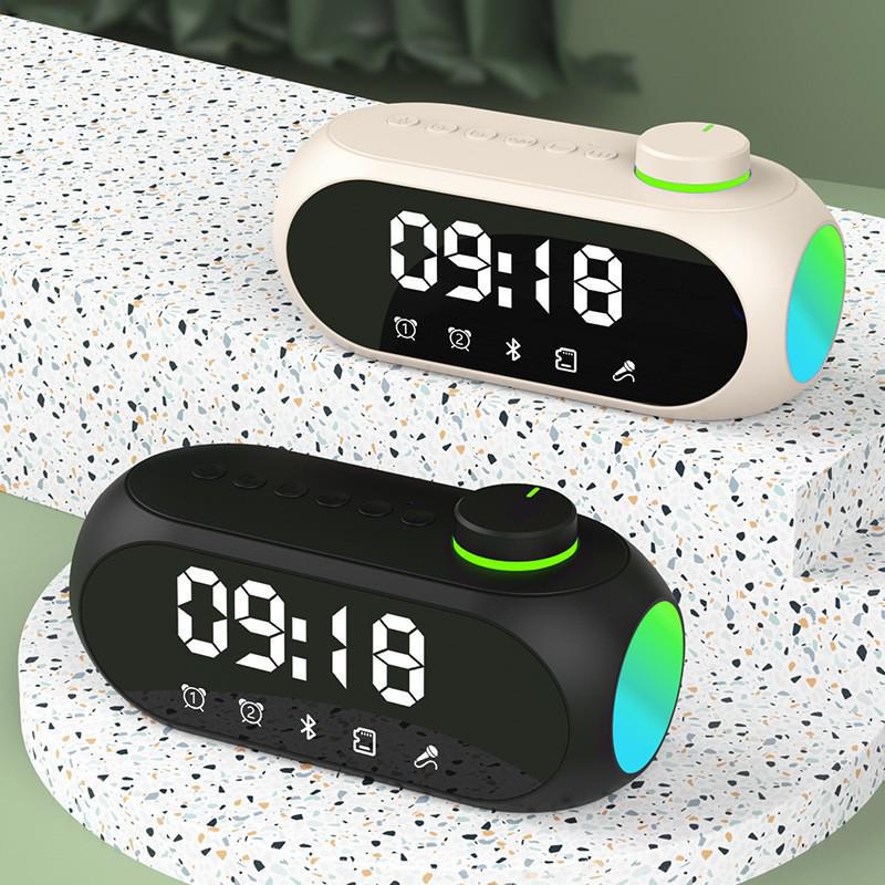 S18 Bluetooth Mini Speaker with Night Light, Subwoofer, Alarm Clock, and Desktop Functionality