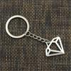 Fashion Diamond Shape Logo 28x30mm Pendant 30mm Key Ring Chain Bronze   Men Car Gift Souvenirs Keychain