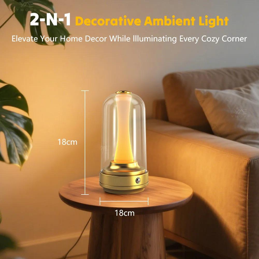 Elegant LED Lamp Rechargeable Touch Sensor Waterproof Ideal for Reading Ambient Lighting In Home Bedroom Bar Office Outdoor