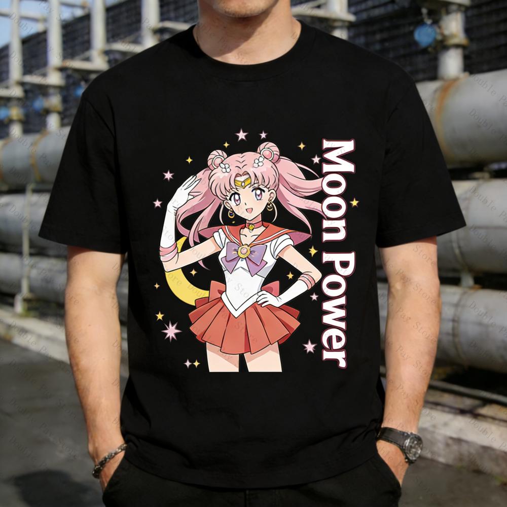 

Kawaii Sailor Moon TShirt Anime Usagi Chibiusa Print Unisex Women Casual Short Sleeve Tee Harajuku Streetwear Tops Unisexs Shirts S