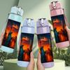 1PC City Sunset Skyscraper 750ml Color Plastic Sports Water Bottle Leakproof Flip Straw Lid Suitable for Sports Office Home Use