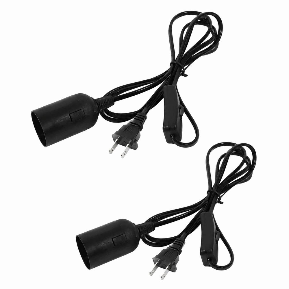2PCS E27 Base Hanging Pendant Light Plastic Material Pendant Lighting Fixture  Bedroom чёрный