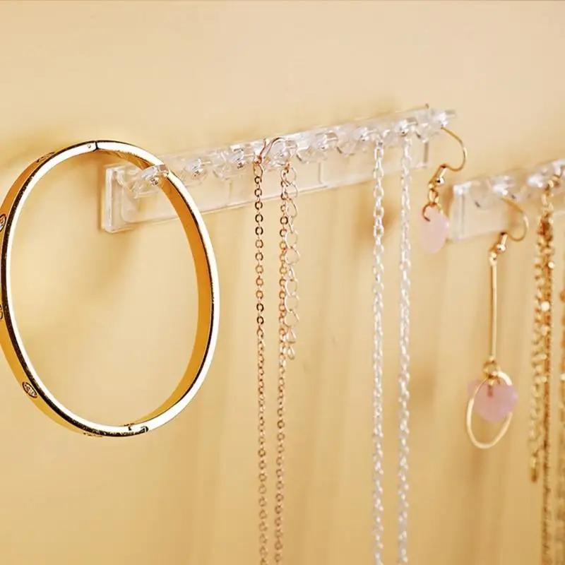 Clear Necklace Organizers Hangings Plastic Necklace Earrings Holder Wall Organizers For Bracelets Rings And Earrings H8WF