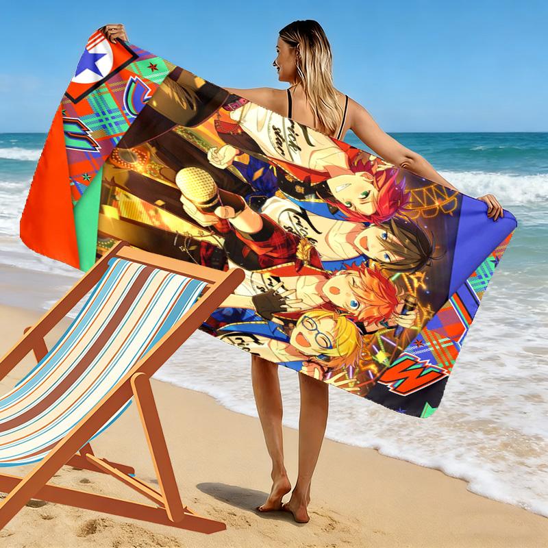 Ensemble Stars Print Beach Towel, Large Soft Quick Dry Towel for Beach Camping Swimming