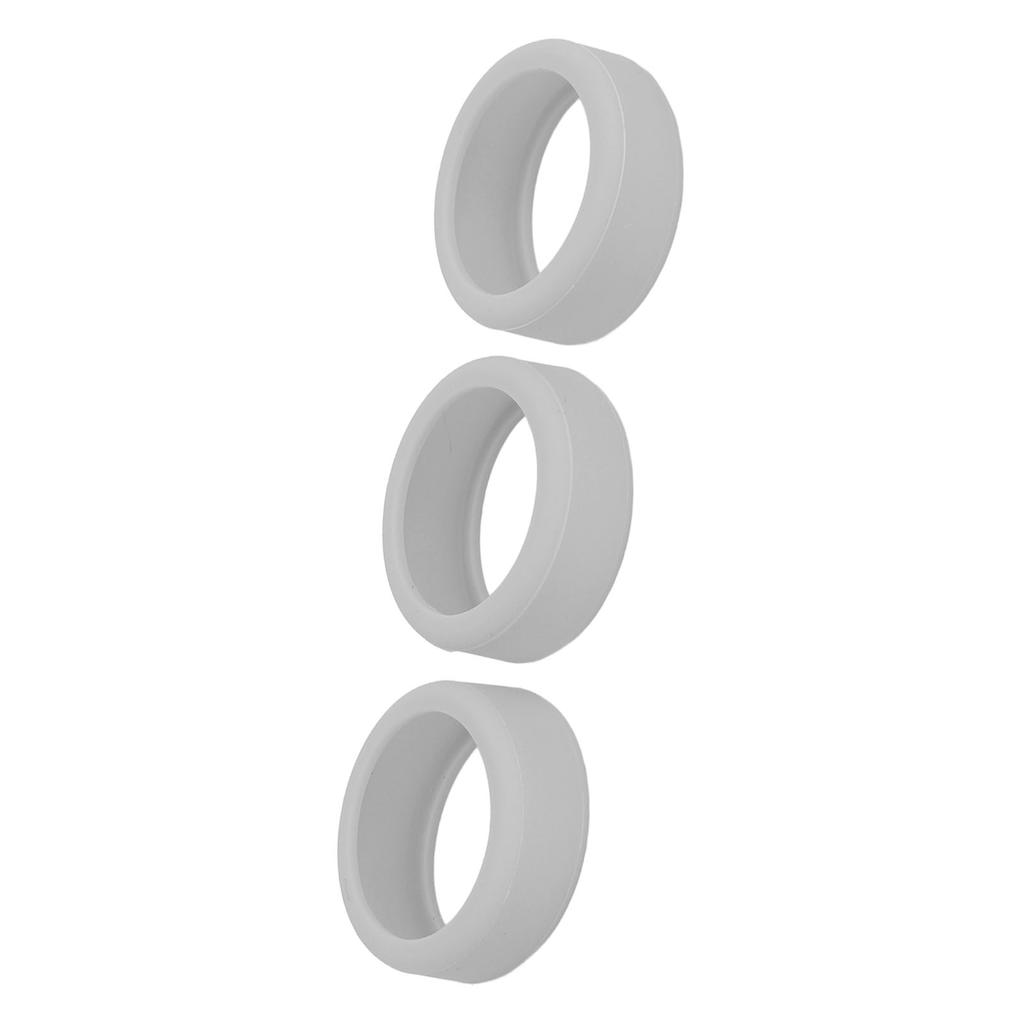3PCS Silicone Ring Covers for Smart Ring Scratch Resistant Skin Friendly Elastic Ring Protector Protective Sleeve Grey M for Size 11 12 13