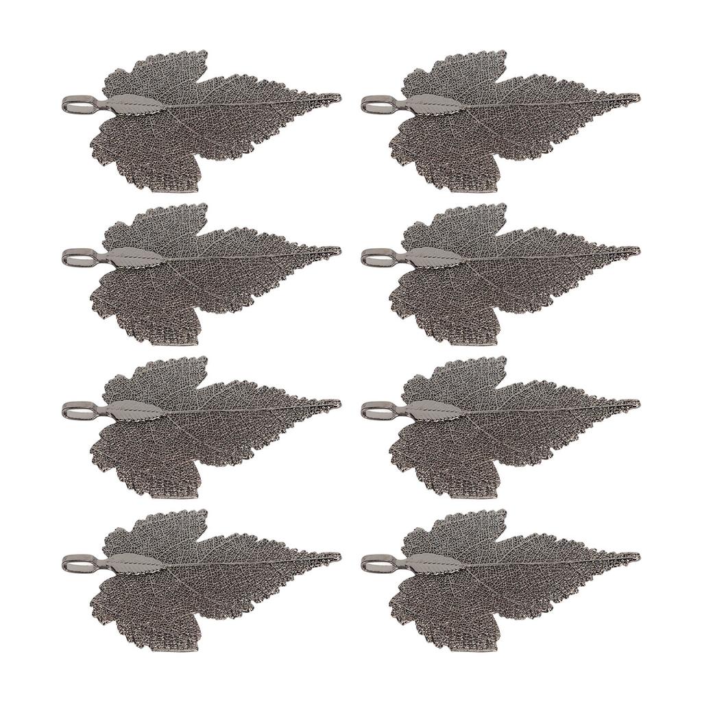 8pcs Maple Leaf Pendant DIY Handcraft Electroplating Leaf Jewelry Pendant for Earrings Necklaces Anklets Silver Black