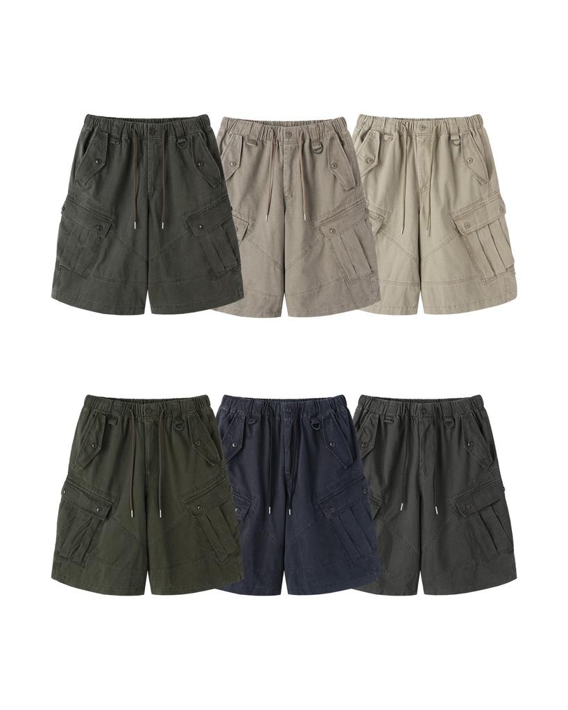 APOSTROPHE COMMA Angle Line Keyring Cargo Shorts_Olive