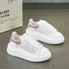 Thick-soled Heightening Women's Leather Shoes 2026 New Mesh Breathable Rhinestone Versatile Sports and Leisure Board Shoes