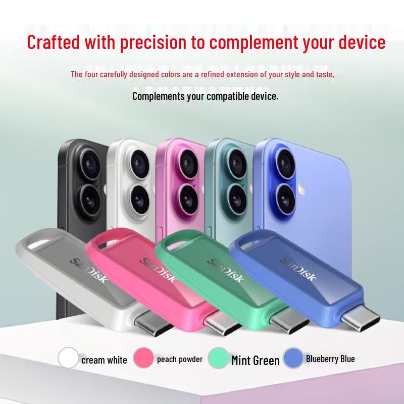 SanDisk iXpand Flash Drive Luxe USB 3.2 Type-C for iPhone & PC