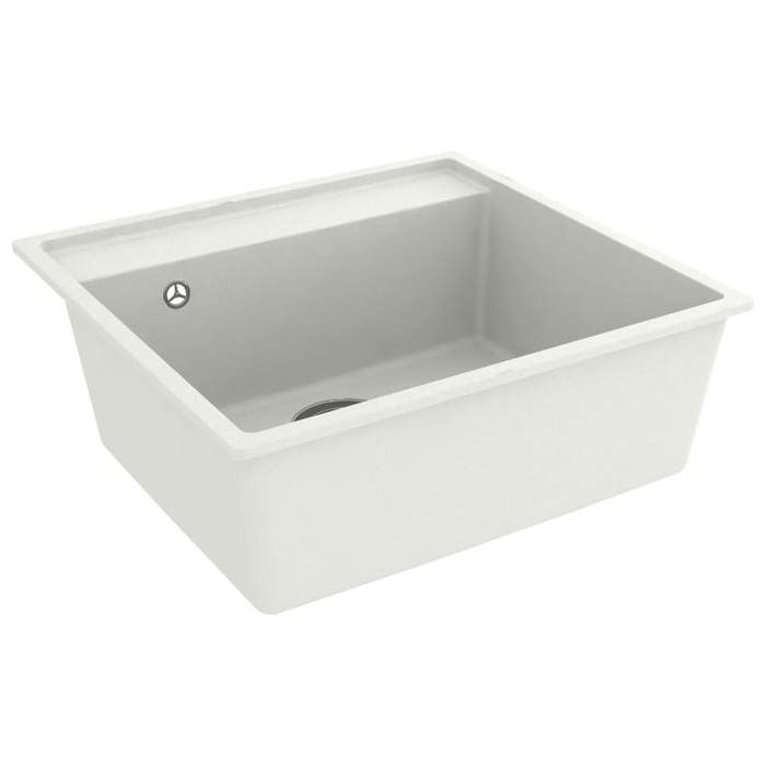 VidaXL Évier de cuisine avec trou de trop-plein Blanc Granit