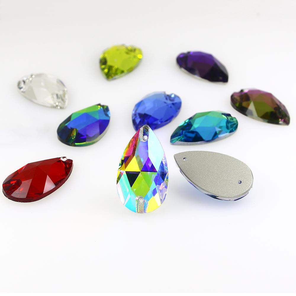 Dongzhou Crystals Sewing Accessories Waterdrop Shape Flatback Rhinestones for Garments & Shoes Crystal Stone Beads