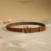 Women's Genuine Leather Red Ankara Fashion Belt for Jeans and Dresses