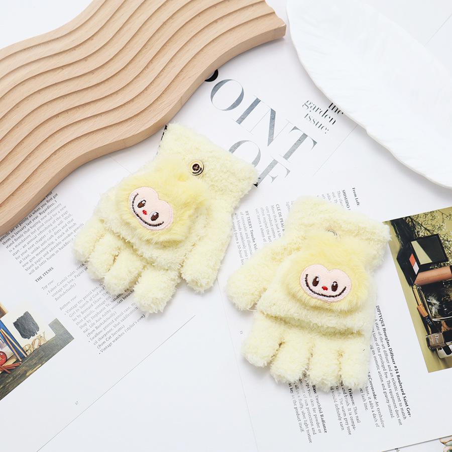 Kids' Winter Fingerless Flip-Top Writing Gloves – Warm Half-Finger Gloves for Boys & Girls