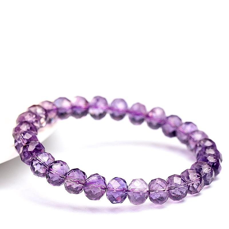 Brazilian Amethyst Faceted Disc Beads Bracelet