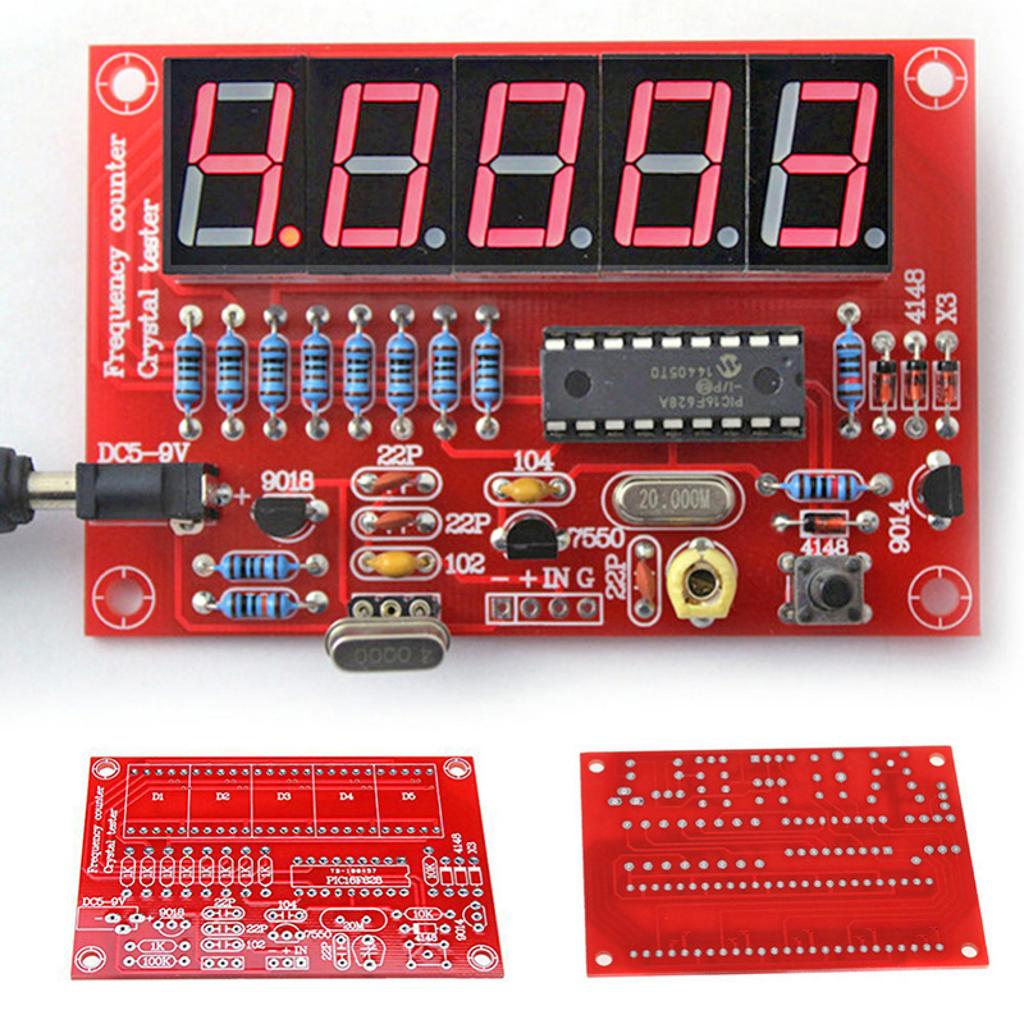 1 lot 1Hz-50MHz Frequency Counter DIY RF Kits Crystal Oscillator Meter Digital LED Tester Meter