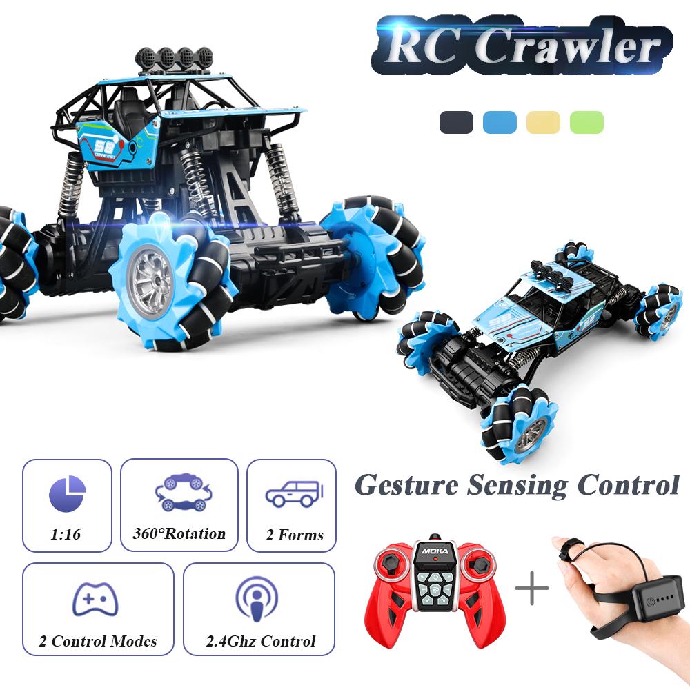 616A 1/16 RC Stunt Car 4WD 2.4GHz Off-Road RC Crawler Dual Remote Control Deformation Watch