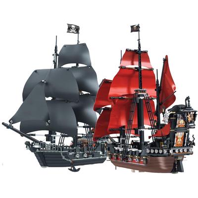 Schwarze Piraten Karibik Ziegel Perlenschiff Piraten Schiff Boot Modell Bausteine ​​Jungen Spielzeug Keine Box