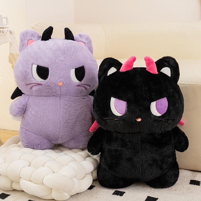 Evil Plush Pillow Stuffed Purple Black Squint Eyed Standing Plushie Darkness Halloween'S Day Party Decor Prop Gift