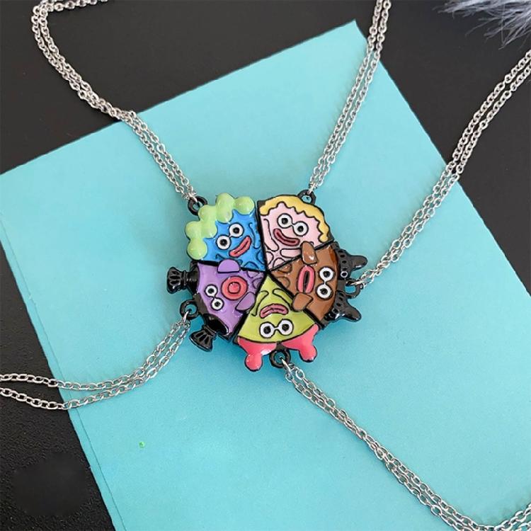 Cartoon Pizza Pendant Necklace for Women Girls, Magnetic Pendant Necklace
