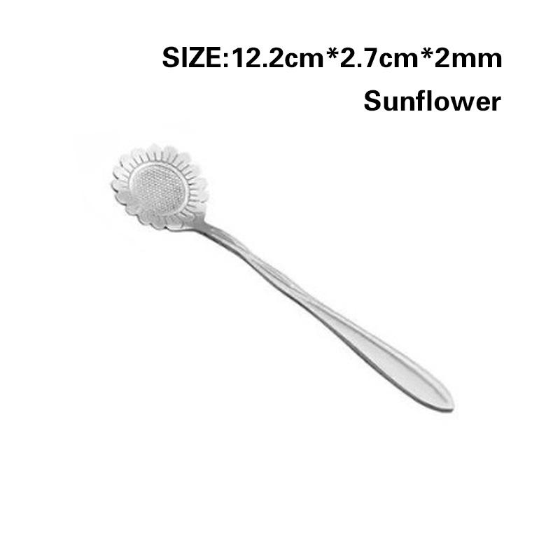 Creative Flower Spoon Stainless Steel Tableware Spoon Dessert Spoon Milk Tea Coffee Spoon