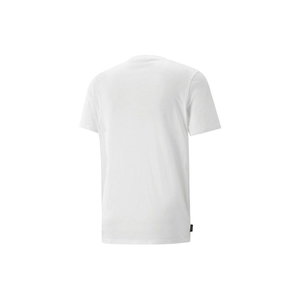 PUMA T Shirts Men's White Crew Neck Moderate Straight Fit 622554-02