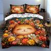 Smiling cat flowers Bedding Duvet cover sets Duvet covers Pillowcases gifts (1 * Duvet Cover 2 * Pillowcases, without duvet insert)