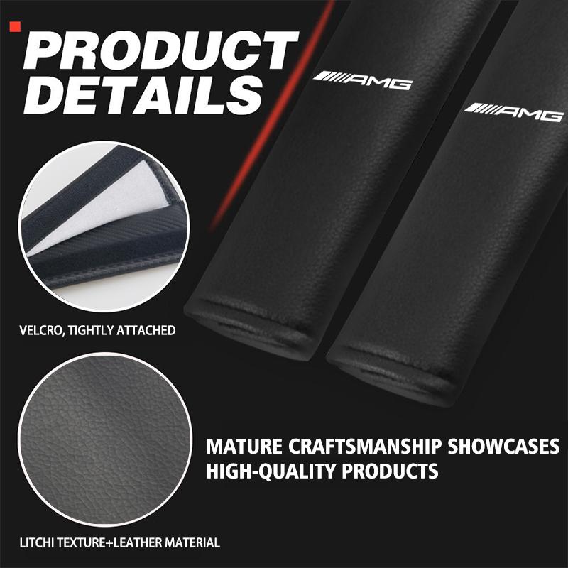 1/2Pcs Carbon Fiber Leather Car Seat Belts Cover Shoulder Protect Pad For Mercedes Benz AMG A B C E S G Class W201 W210 W108 UC0
