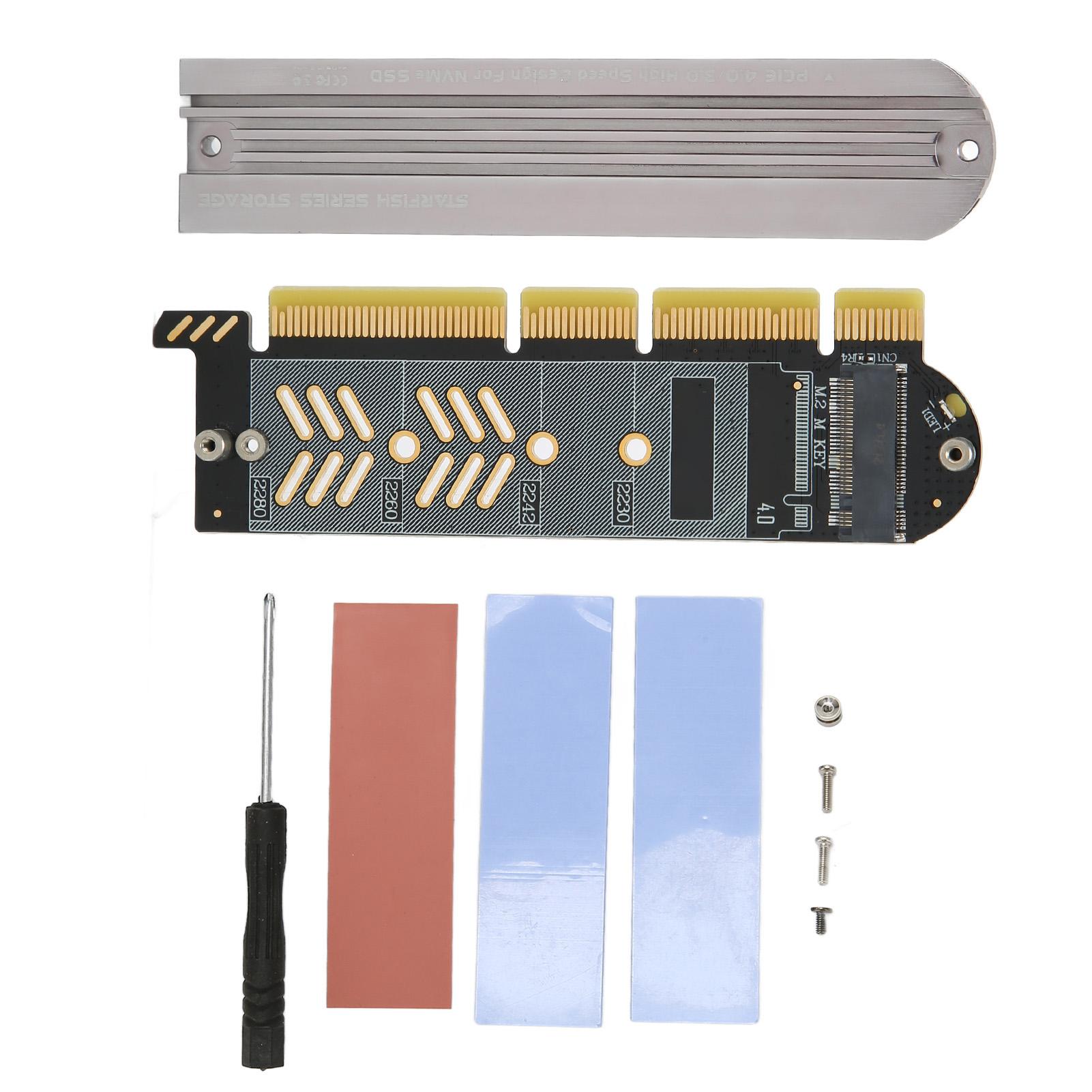 

M.2 NVMe SSD to PCIe Adapter PCIe 4.0 Aluminium Alloy Plug and Play M.2 PCIe Adapter Card for