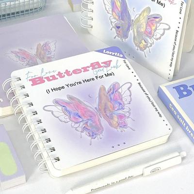 100 Sheet Creative Notebook Kawaii American Style Butterfly Time Schedule Scrapbook Diary Lovely Stationery Notepad Student