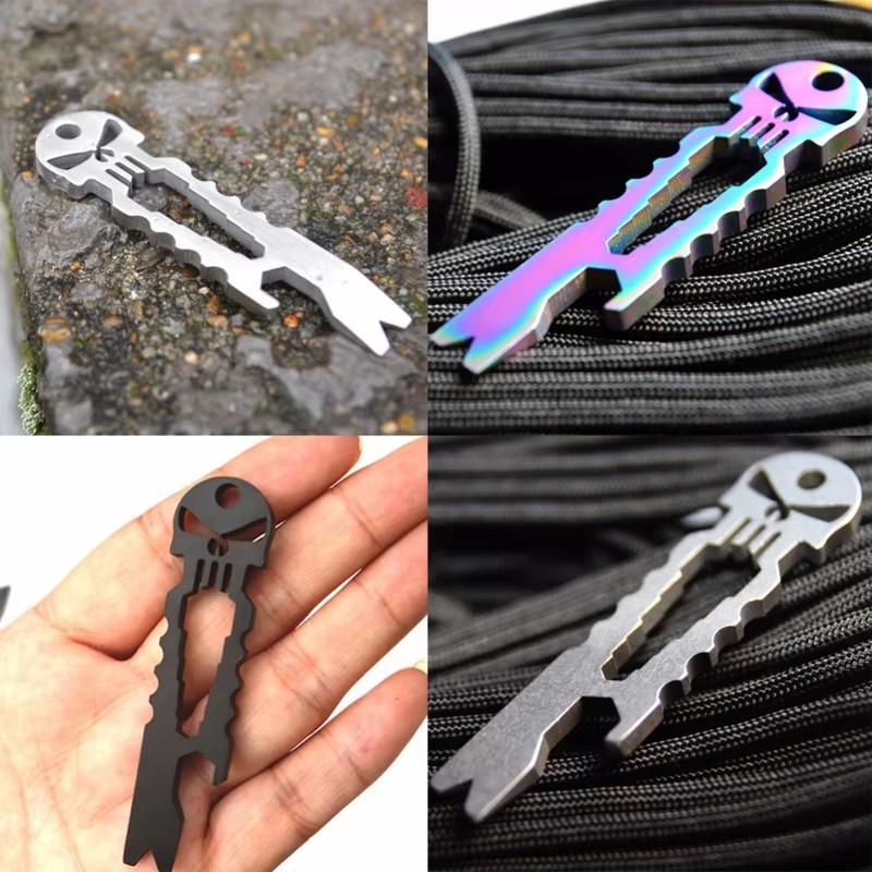 Multifunctional Bottle Opener Pry Bar Screwdriver Wrench Keychain Pendant EDC Portable Pocket Stainless Steel Tool