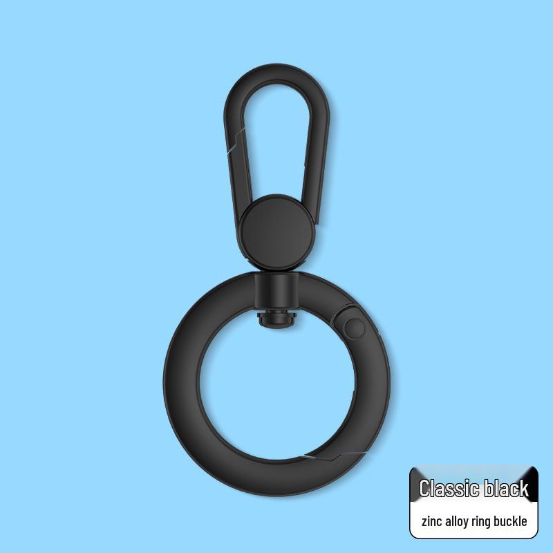 Rotatable Snap Hook Lanyard with Detachable Ring, Metal Hook, Bell, and Enamel Strap with Stainless Steel Clip.