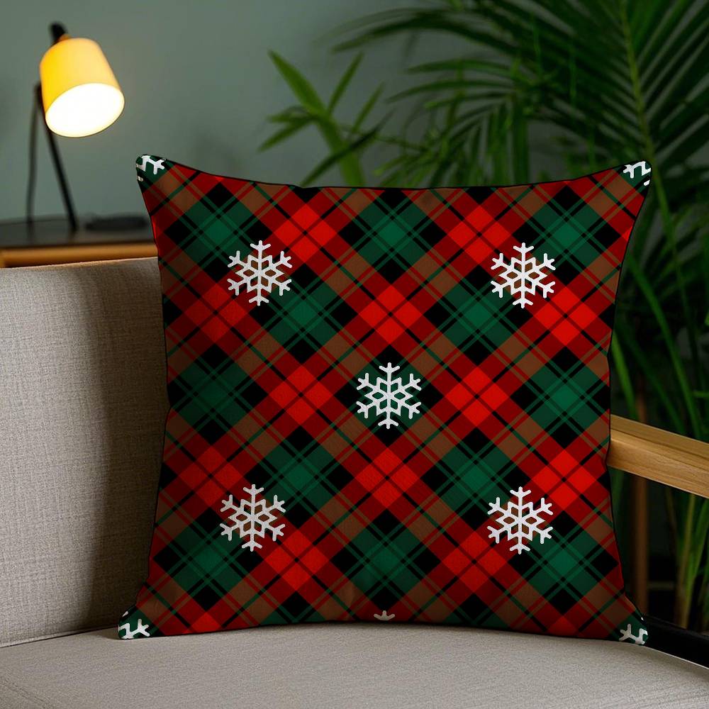 

Christmas Snowflake Pattern Cute Pillow Case Antidustmite Invisible zipper Sofa Bed 40x40cm