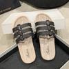 Fashion Summer Women's New PVC Outdoor Casual Slippers Outdoor Solid Color Beach Flat Sandals for Women Chaussure Femme Ladies Shoes