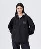 Mozmoz Square Embroidery Functional Half-Zip Hoodie Black