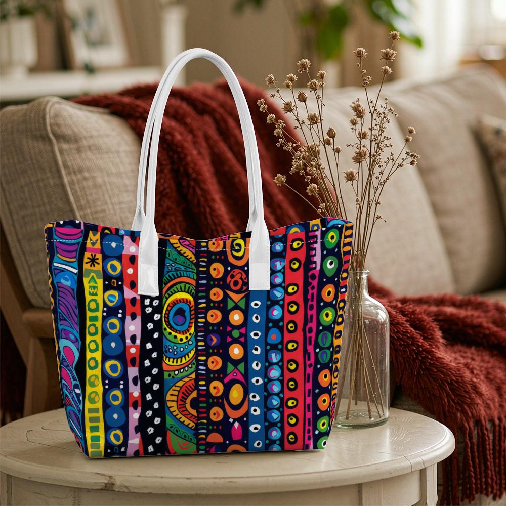 Bohemian Ethnic Style Large Tote Bag for Daily Shopping Travel Commute Use