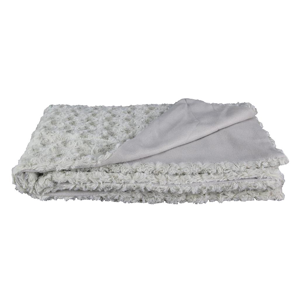 Les Trésors De Lily [Q4752] - Designer Throw 'Scarlett' Light Gray (bed of Roses) - 120x150 Cm