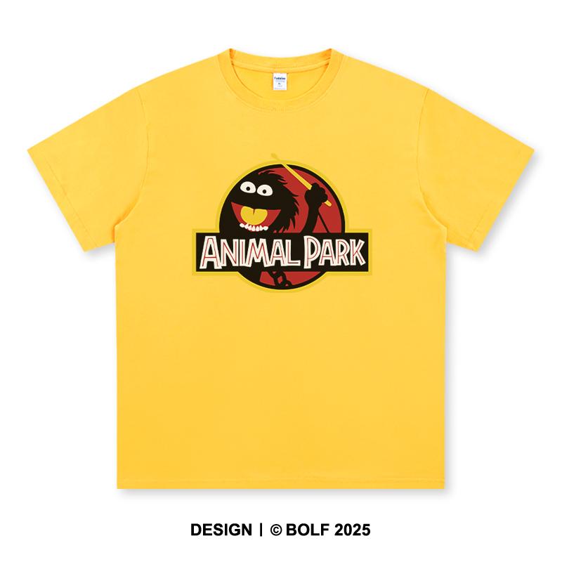 Animal Park Men's T-Shirt 100% Cotton Oversized Wildlife Graphic Tees for Men Jungle Adventure Nature Lover Top