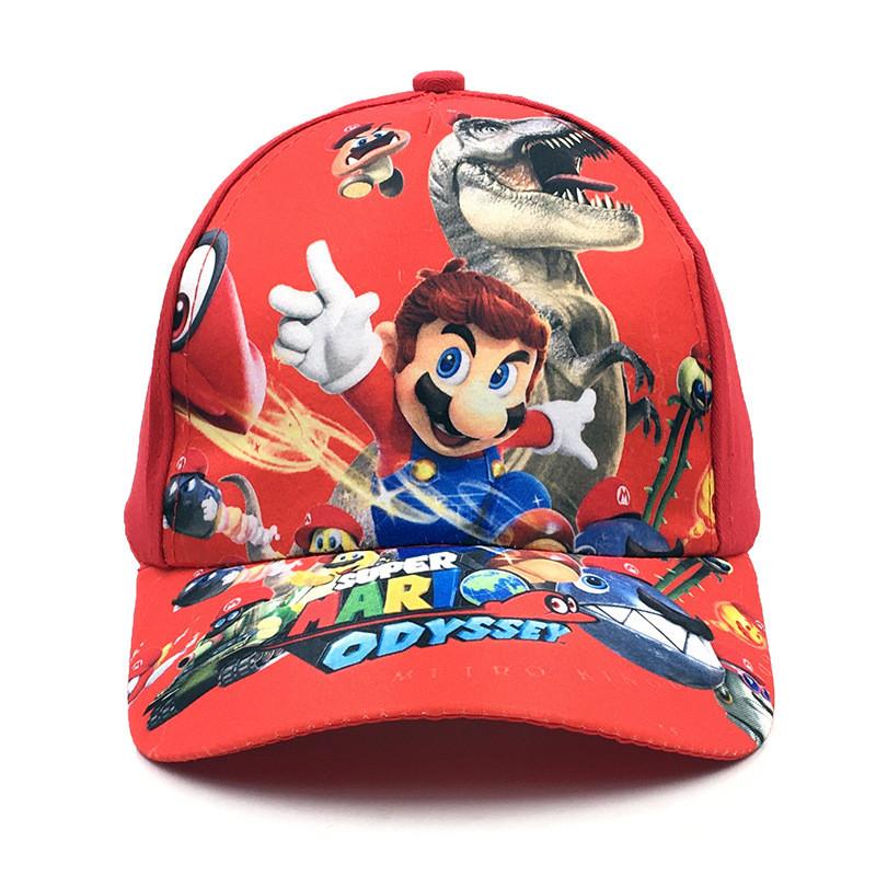 Super Mario Bros Pattern Kids Baseball Cap With Cotton Material And Sun Block For Outdoor Activities