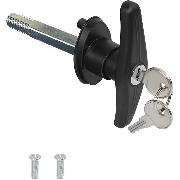 Truck Cap T-Handle Lock For Camper Shell Replacement Locking Latch Parts, Truck Bed Topper Door Locking Accessories Kit With Keys - L&R