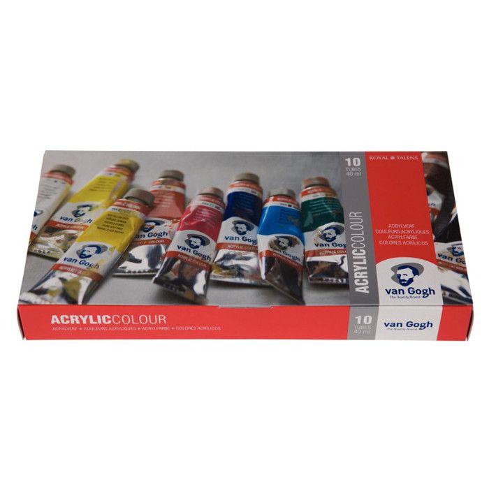 Coffret 10 tubes peinture acrylique Van Gogh 40 ml