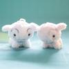 Dog Plush Fashionable Toy Keychain Bag Decoration Fluffy Material Whitepink 12cm Height