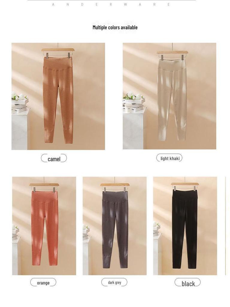 Plush High Waist Warm Velvet Leggings for Winter - Slim Fit with Thigh, Hip, and Knee Support
