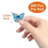 500pcs/roll Butterfly Flower Sticker 1 Inch 8 Design Colorful Butterfly Decals Decorative Flowers Cute Sticker Party Favor Decor